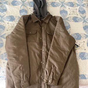 Mens Dickies fleece hooded duck shirt jacket